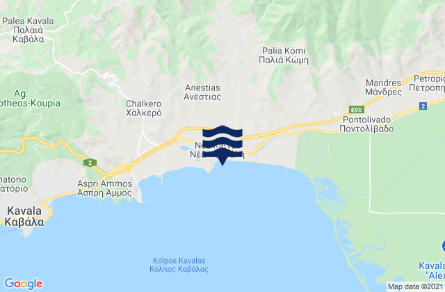 Néa Karváli, Greeceの潮見表地図