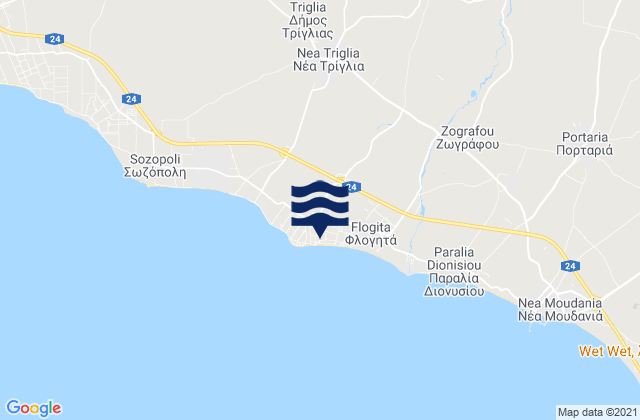 Néa Plágia, Greeceの潮見表地図