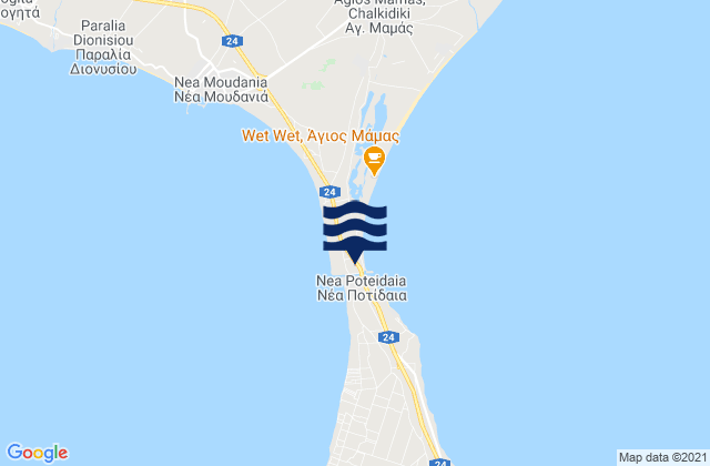 Néa Poteídaia, Greeceの潮見表地図