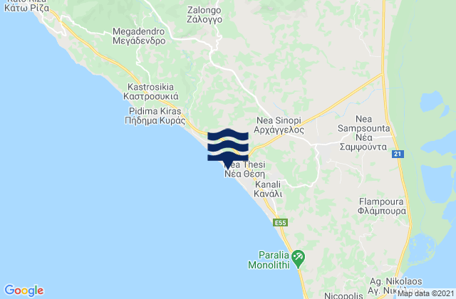 Néos Oropós, Greeceの潮見表地図
