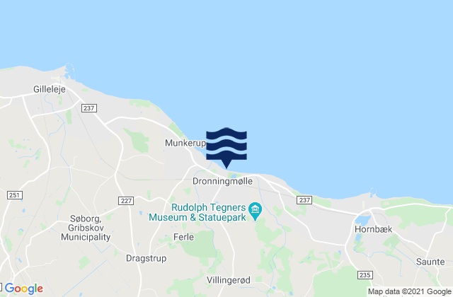 Nødebo, Denmarkの潮見表地図