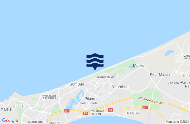 N’diareme limamoulaye, Senegalの潮見表地図