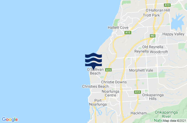 OSullivan Beach, Australiaの潮見表地図
