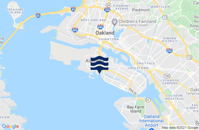 Oakland Harbor WebStreeter Street, United Statesの潮見表地図