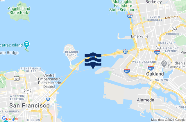 Oakland Outer Harbor Entrance LB 3, United Statesの潮見表地図