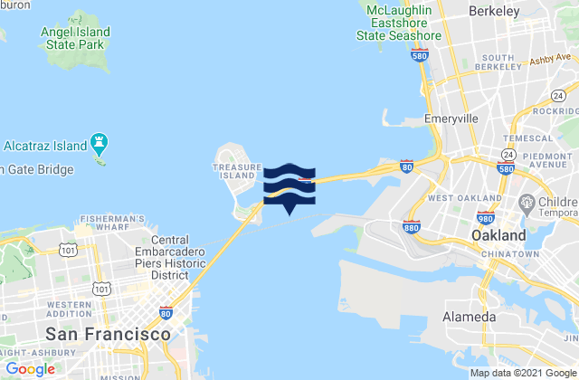 Oakland Yerba Buena Island, United Statesの潮見表地図