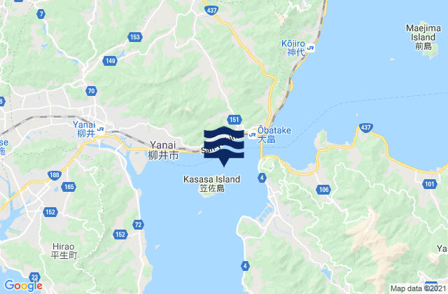 Obatake Seto, Japanの潮見表地図