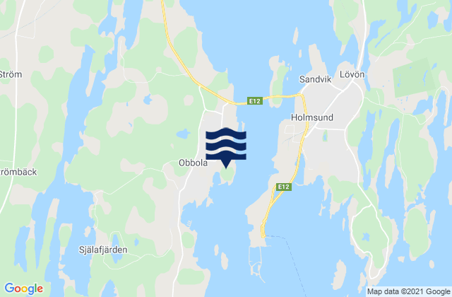 Obbola, Swedenの潮見表地図