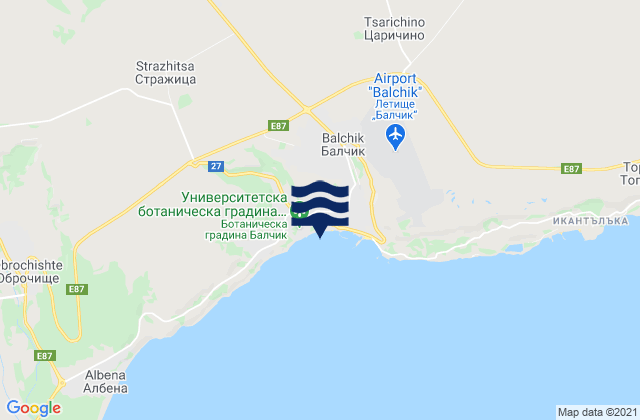 Obshtina Balchik, Bulgariaの潮見表地図