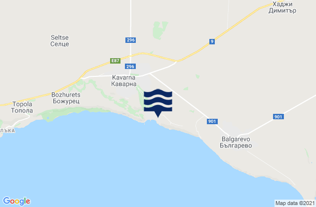 Obshtina Kavarna, Bulgariaの潮見表地図