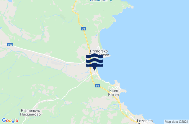 Obshtina Primorsko, Bulgariaの潮見表地図