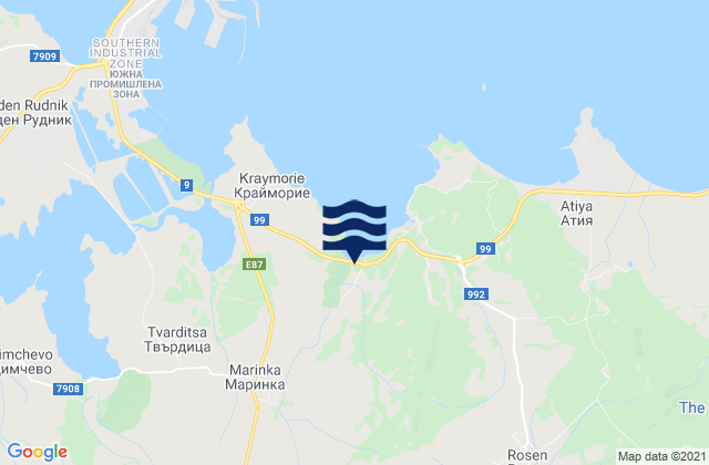 Obshtina Sozopol, Bulgariaの潮見表地図