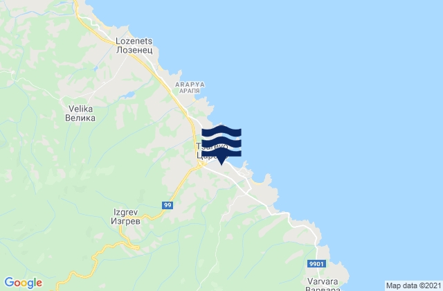 Obshtina Tsarevo, Bulgariaの潮見表地図