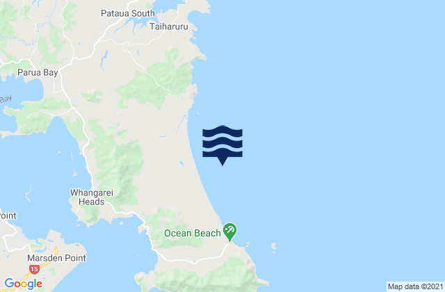 Ocean Beach, New Zealandの潮見表地図