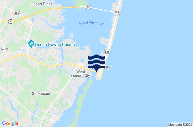 Ocean City (Isle of Wight Bay), United Statesの潮見表地図