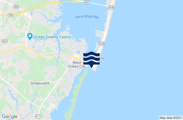 Ocean City Beach (fishing pier), United Statesの潮見表地図