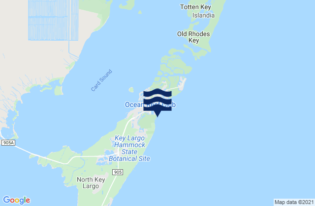 Ocean Reef Harbor Key Largo, United Statesの潮見表地図