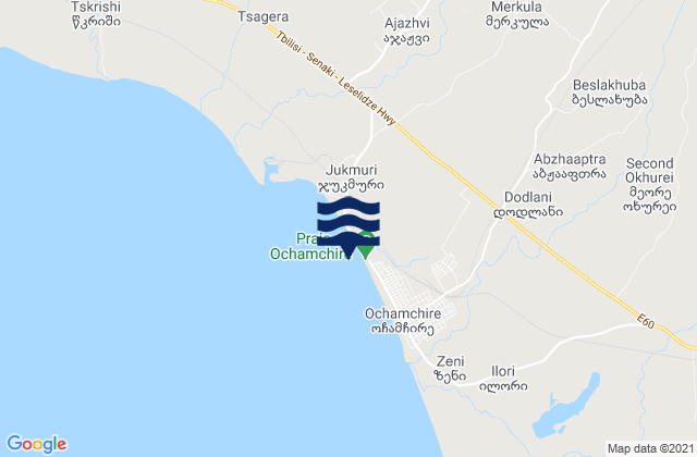 Ochamchira District, Georgiaの潮見表地図