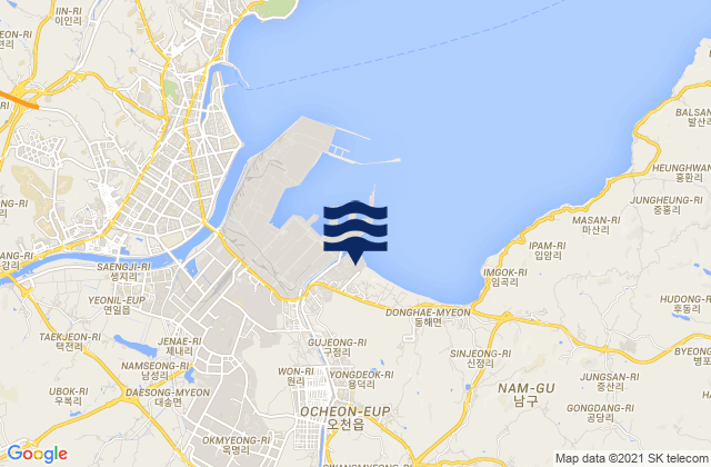 Ocheon, South Koreaの潮見表地図
