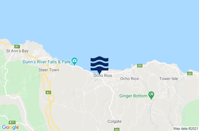 Ocho Rios, Jamaicaの潮見表地図