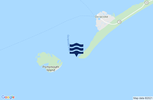 Ocracoke Inlet, United Statesの潮見表地図