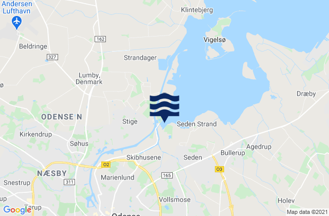 Odense Kommune, Denmarkの潮見表地図