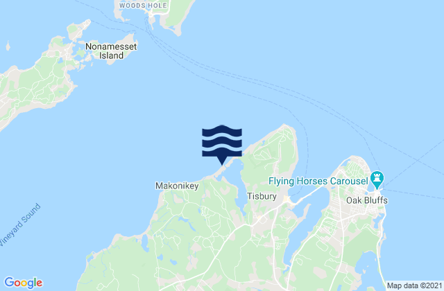 Off Lake Tashmoo, United Statesの潮見表地図