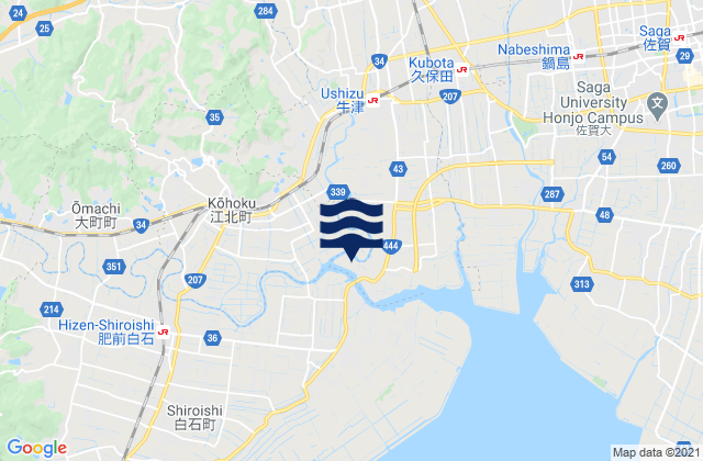 Ogi-shi, Japanの潮見表地図