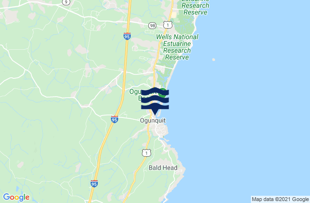 Ogunquit, United Statesの潮見表地図