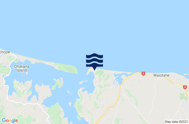 Ohiwa, New Zealandの潮見表地図