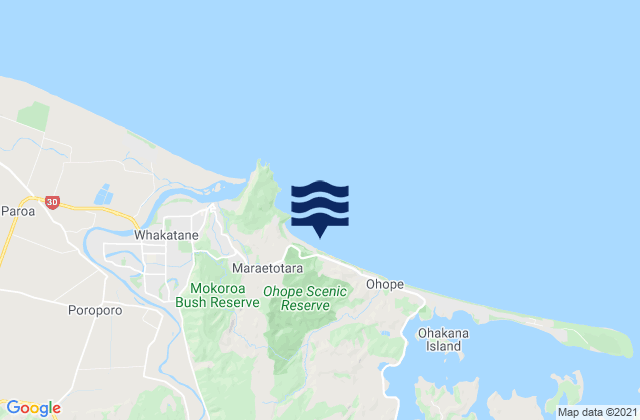 Ohope Beach, New Zealandの潮見表地図