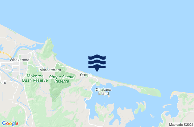 Ohope Beach, New Zealandの潮見表地図