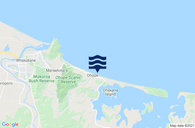 Ohope, New Zealandの潮見表地図