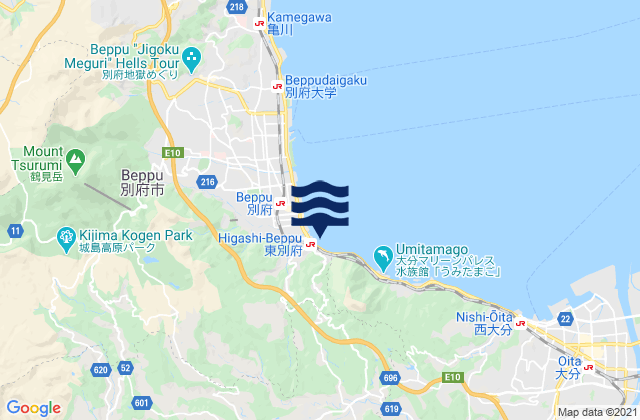 Oita Prefecture, Japanの潮見表地図