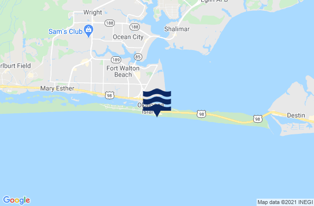 Okaloosa Pier, United Statesの潮見表地図