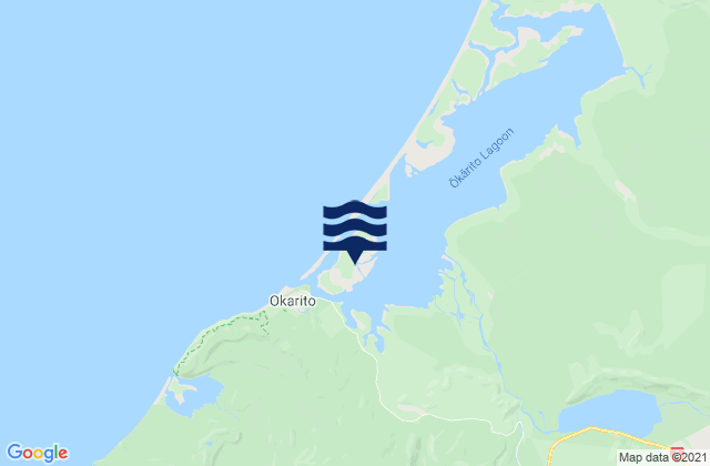 Okarito, New Zealandの潮見表地図
