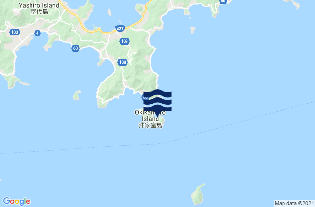 Okikamuro Shima, Japanの潮見表地図