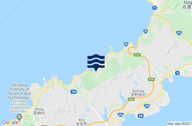 Okinawa, Japanの潮見表地図