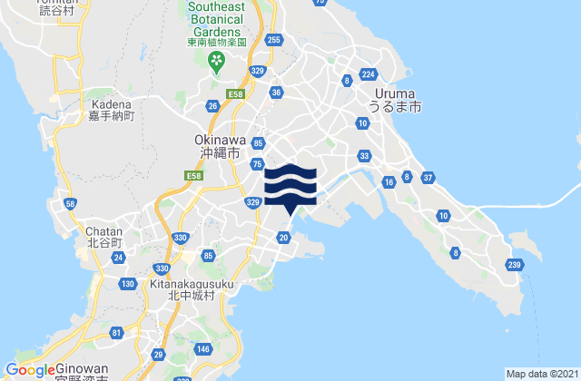 Okinawa Shi, Japanの潮見表地図
