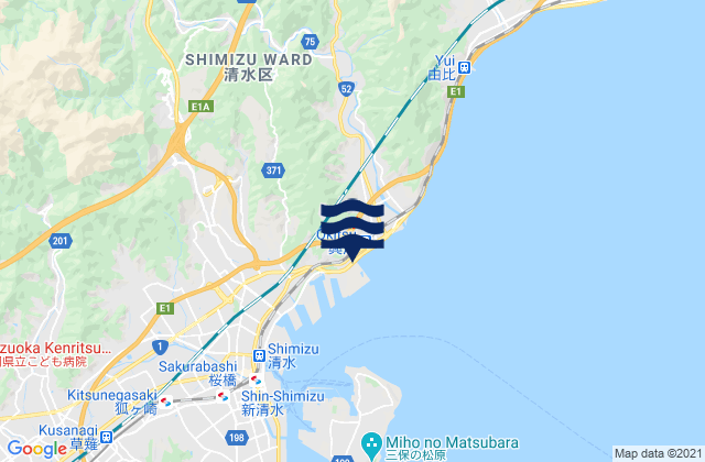 Okitu, Japanの潮見表地図