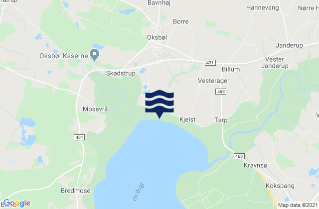 Oksbøl, Denmarkの潮見表地図