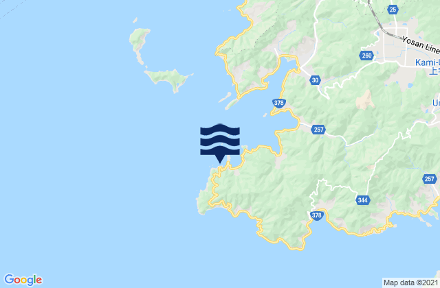 Okuchi Wan, Japanの潮見表地図