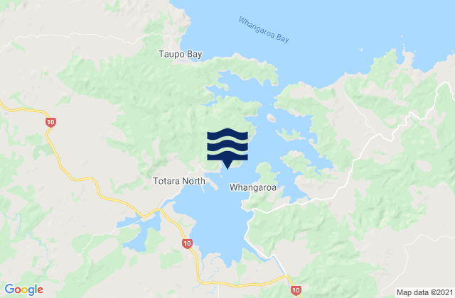Okura Bay, New Zealandの潮見表地図