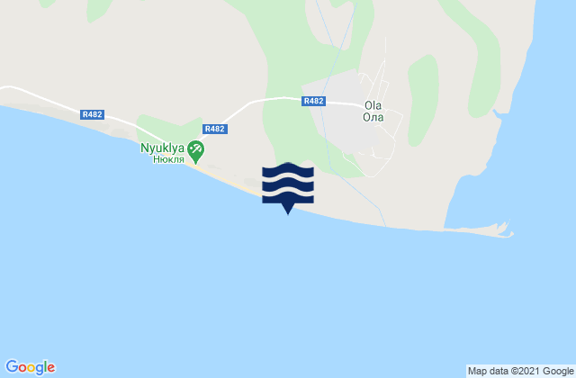 Ola Anchorage (Tauiskaya Bay), Russiaの潮見表地図