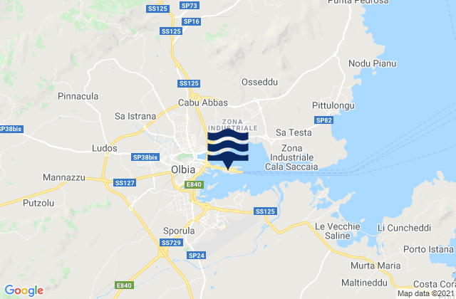 Olbia Port, Italyの潮見表地図