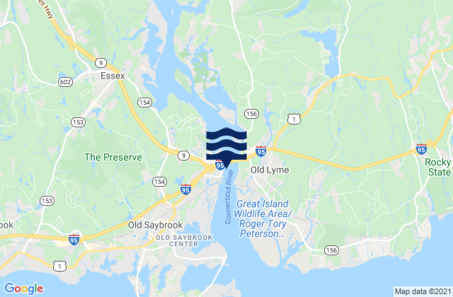 Old Lyme, United Statesの潮見表地図