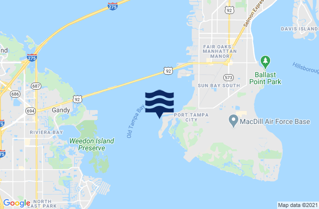 Old Port Tampa, United Statesの潮見表地図