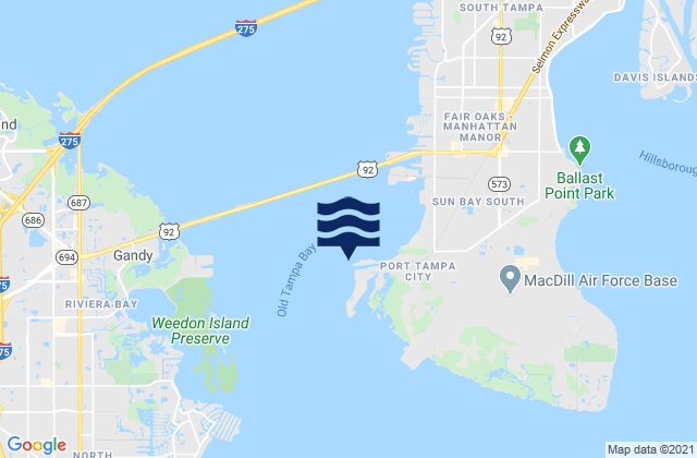 Old Tampa Bay Entrance (Port Tampa), United Statesの潮見表地図