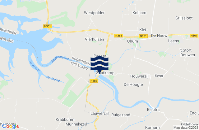 Oldehove, Netherlandsの潮見表地図