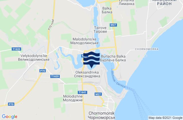 Oleksandrivka, Ukraineの潮見表地図
